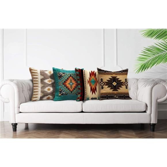Set of 4 Throw Pillow Covers Tribal Western Geometric Colorful Nature Choose sz - Picture 3 of 6